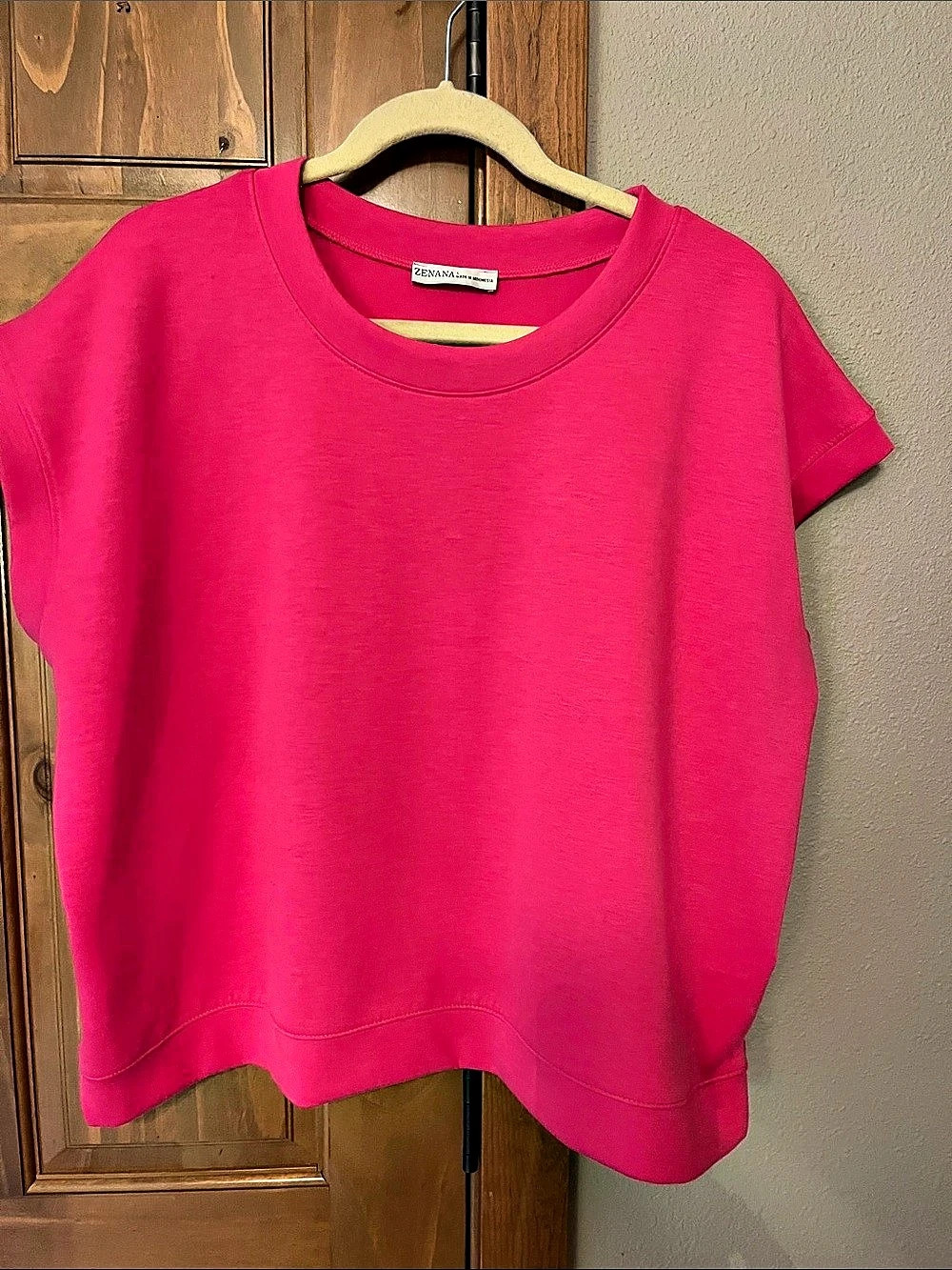 ZENANA Short Sleeve Top in Pink Like New